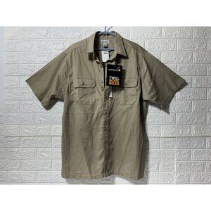 NWT Carhartt Twill Work Wear Khaki Button Up Collard Tee Men's XL